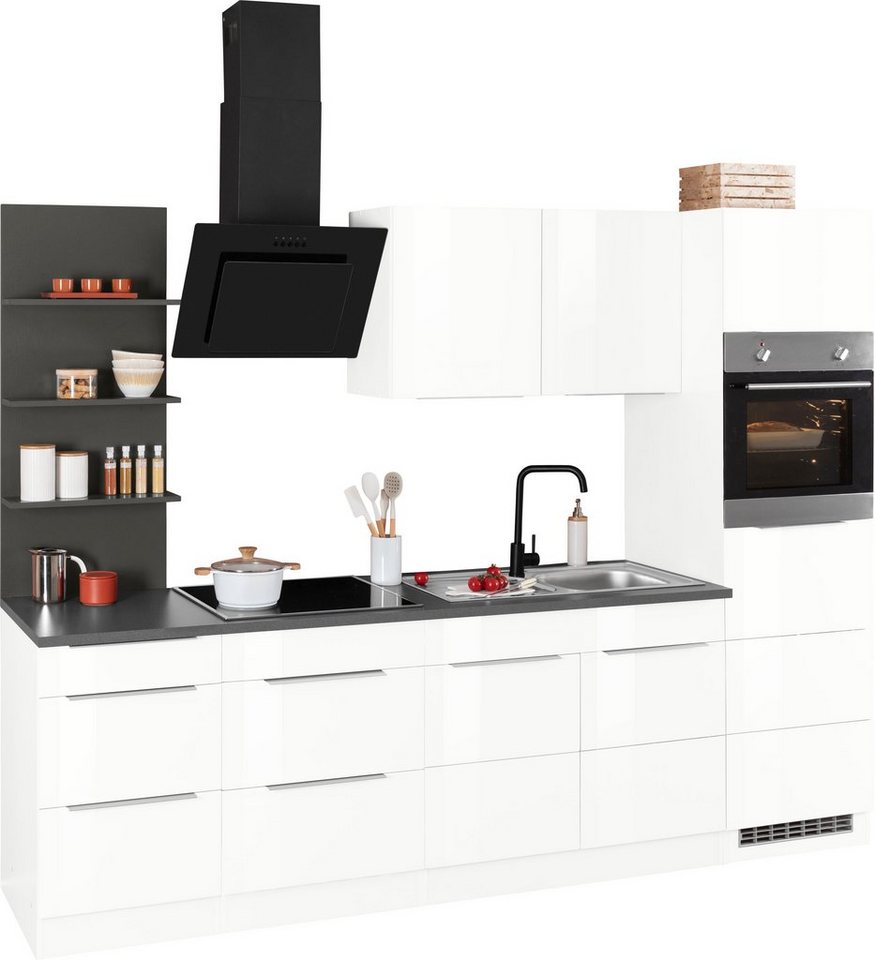 HELD MÖBEL Küchenzeile Brindisi, mit E-Geräten, Breite 270 cm, Wahlweise  mit Induktions- oder Glaskeramik-Kochfeld