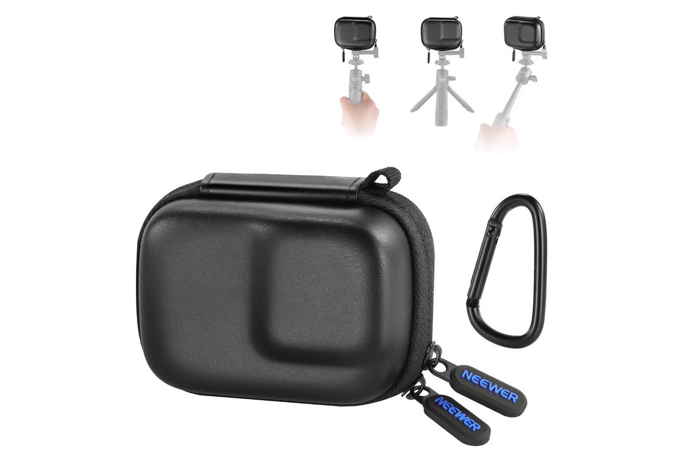 Neewer Kameratasche Kameratasche Case kompatibel mit DJI OSMO Action 5 Pro 4 3 (Packung), kleine Reise Aufbewahrungstasche Hülle mit Karabiner