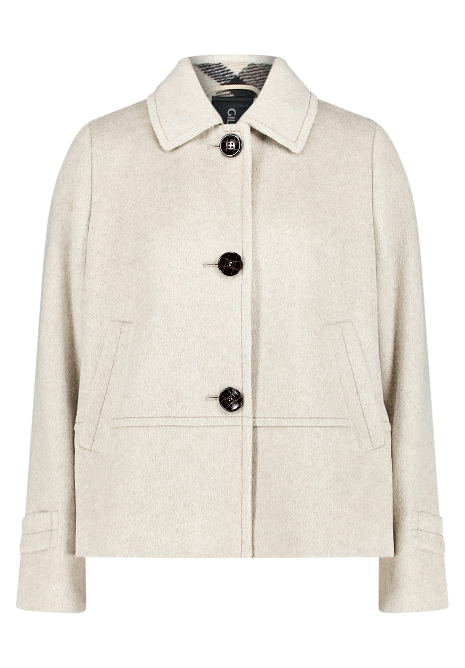 Gil Bret Fleecejacke mit Hemdkragen und Knopfleiste