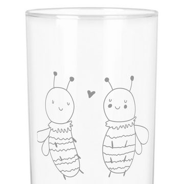 Mr. & Mrs. Panda Glas 400 ml Biene Verliebt - Transparent - Geschenk, Glas mit Gravur, Glas, Premium Glas, Lasergravur