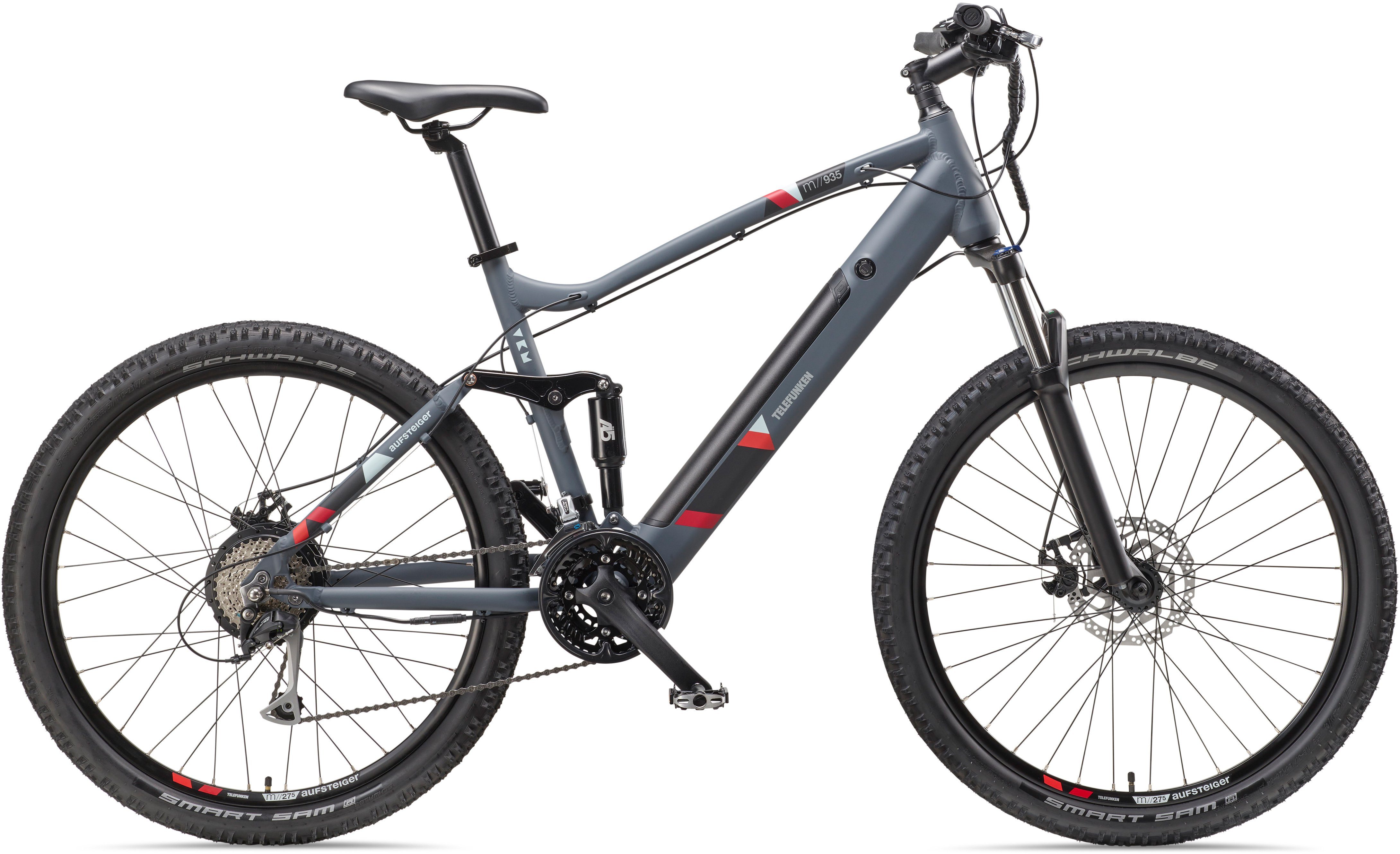 E-Bike M935, Aufsteiger 504 Acera Gang Shimano Akku Schaltwerk, Kettenschaltung, 24 Heckmotor, Telefunken Wh