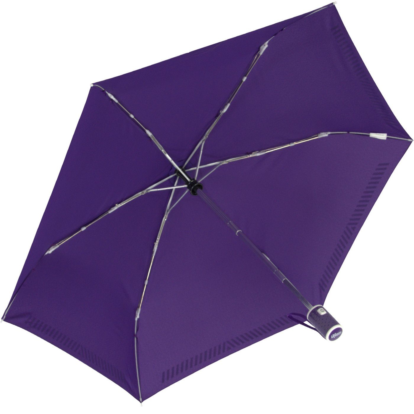 iX-brella Taschenregenschirm Auf-Zu-Automatik, Sicherheit berry durch reflektierend, Reflex-Streifen mit Kinderschirm 