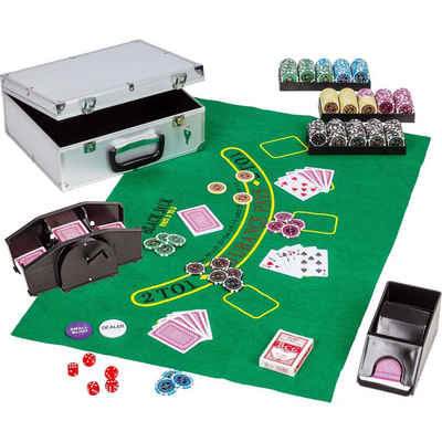 GAMES PLANET Spiel, Ultimate Pokerset Deluxe, 300er od. 600er Set, Pokerchips, Poker Set, Pokerkoffer, Pro-Poker-Set, Glücksspiel