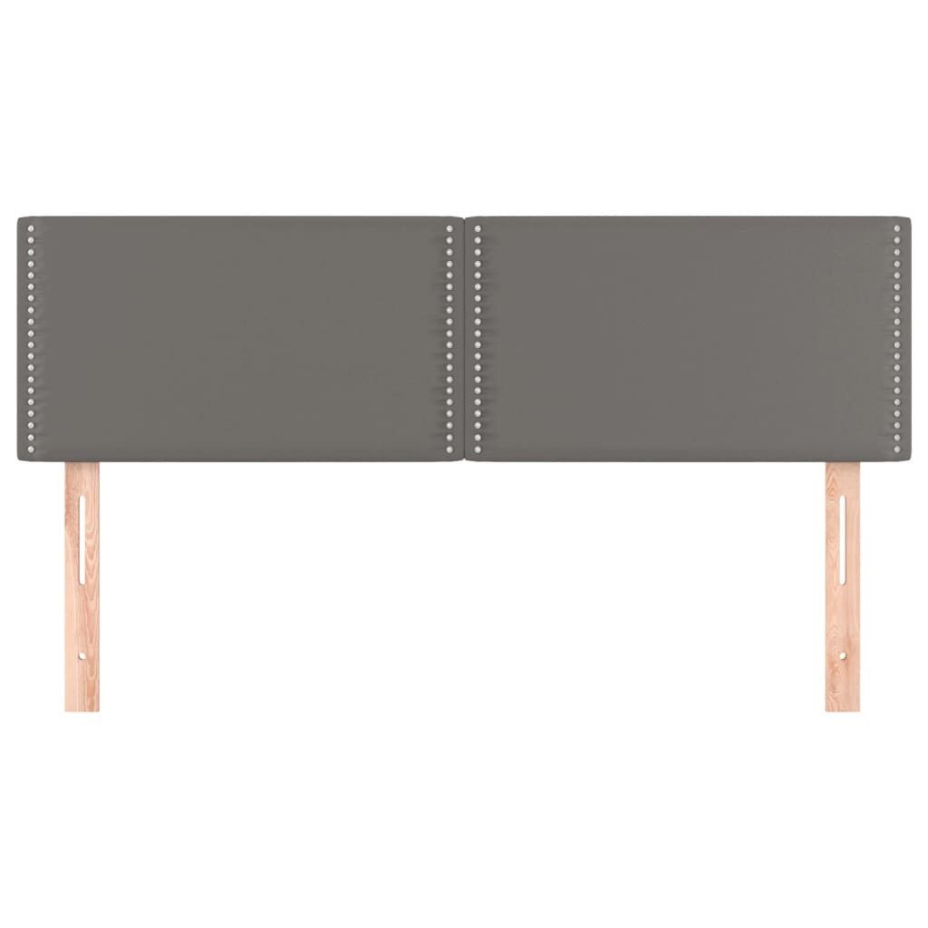vidaXL Bett Kopfteile Grau 144x5x78/88 cm Kunstleder (1-tlg)