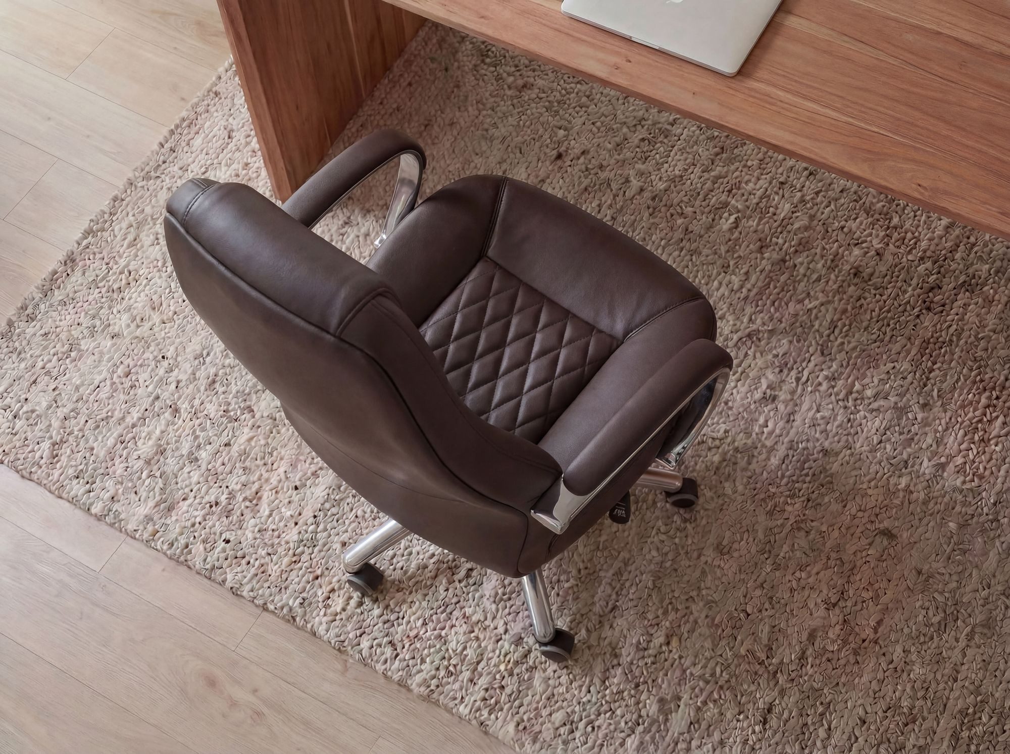 FineBuy AUSTIN Bürostuhl Echtleder Schreibtischstuhl ergonomisch Chefsessel edel Drehstuhl höhenverstellbar – Bild 5 von 5