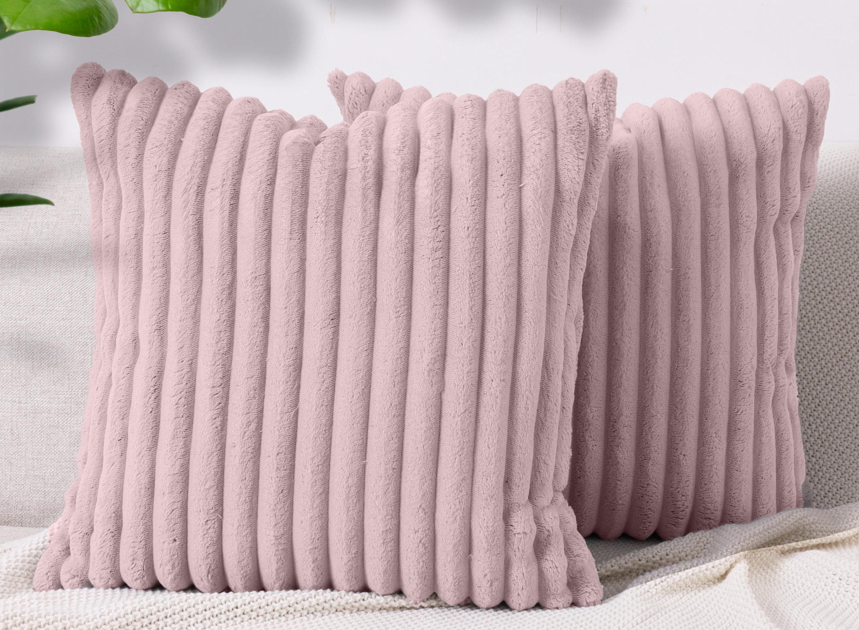Amilian Dekokissen Sofakissen Couchkissen 2er Set Zierkissen mit Kissenfüllung, (2 Stück), 50x50 cm, Dekokissen mit Füllung und Bezug; Wohnkissen