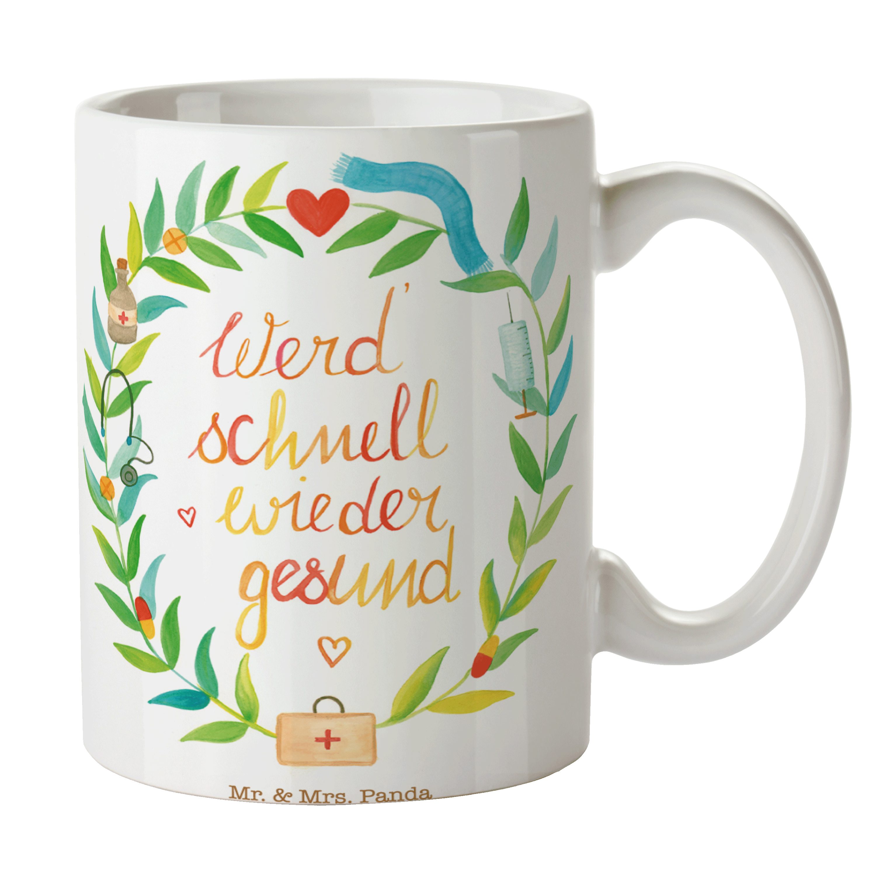 Mr. Mrs. Geschenk, Werde Panda Keramik & gesund Tasse Ge, - positive Gesundheit, Botschaft, Teetasse,