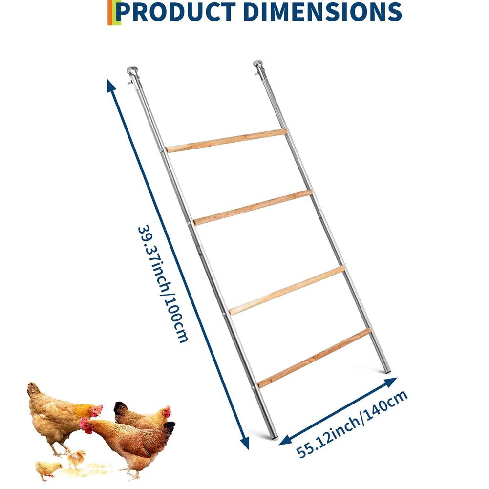 GarveeMore Hühnerstall Hühnerstange mit abnehmbarer Schaukel und Leiter für den Hinterhof, wetterfeste Stangen strapazierfähiges Zubehör für den Hühnerstall