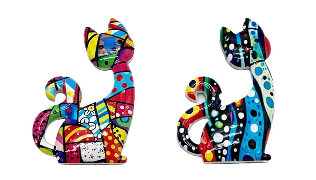 LK Trend & Style Magnet Katze (Kühlschrankmagnete; Bürodekoration, 2-St., originelles und lustiges Geschenk), einfach zu handhaben und auf jeder Metalloberfläche zu platzieren