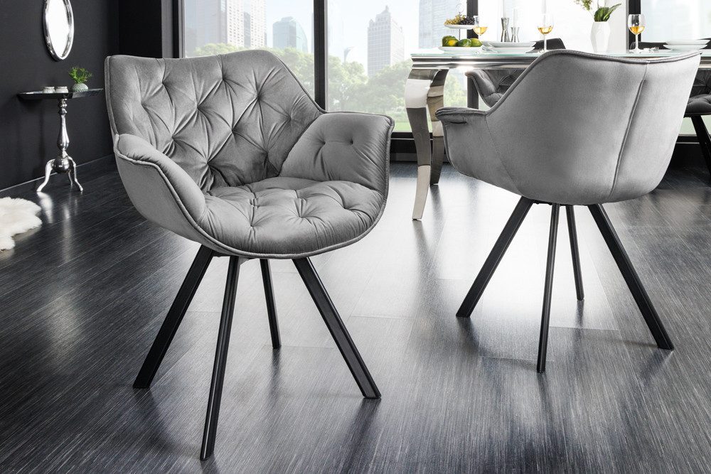 riess-ambiente Polsterstuhl THE DUTCH COMFORT grau / schwarz (Einzelartikel günstig online kaufen