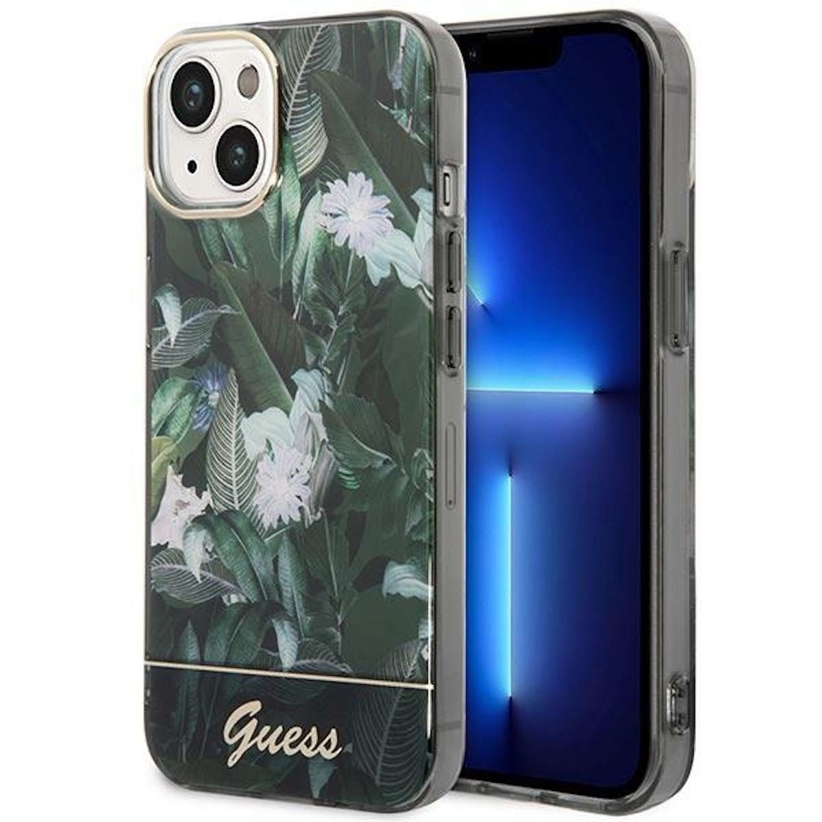 Guess Handyhülle GUESS Schutzhülle für Apple iPhone 14 Plus Cover Etui Hard Case Jungle Collection