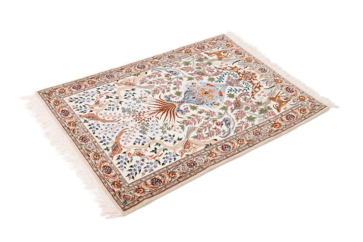 Orientteppich, Isfahan Handgeknüpfter 6 87x123 Trading, Höhe: rechteckig, Orientteppich mm Nain Seidenkette