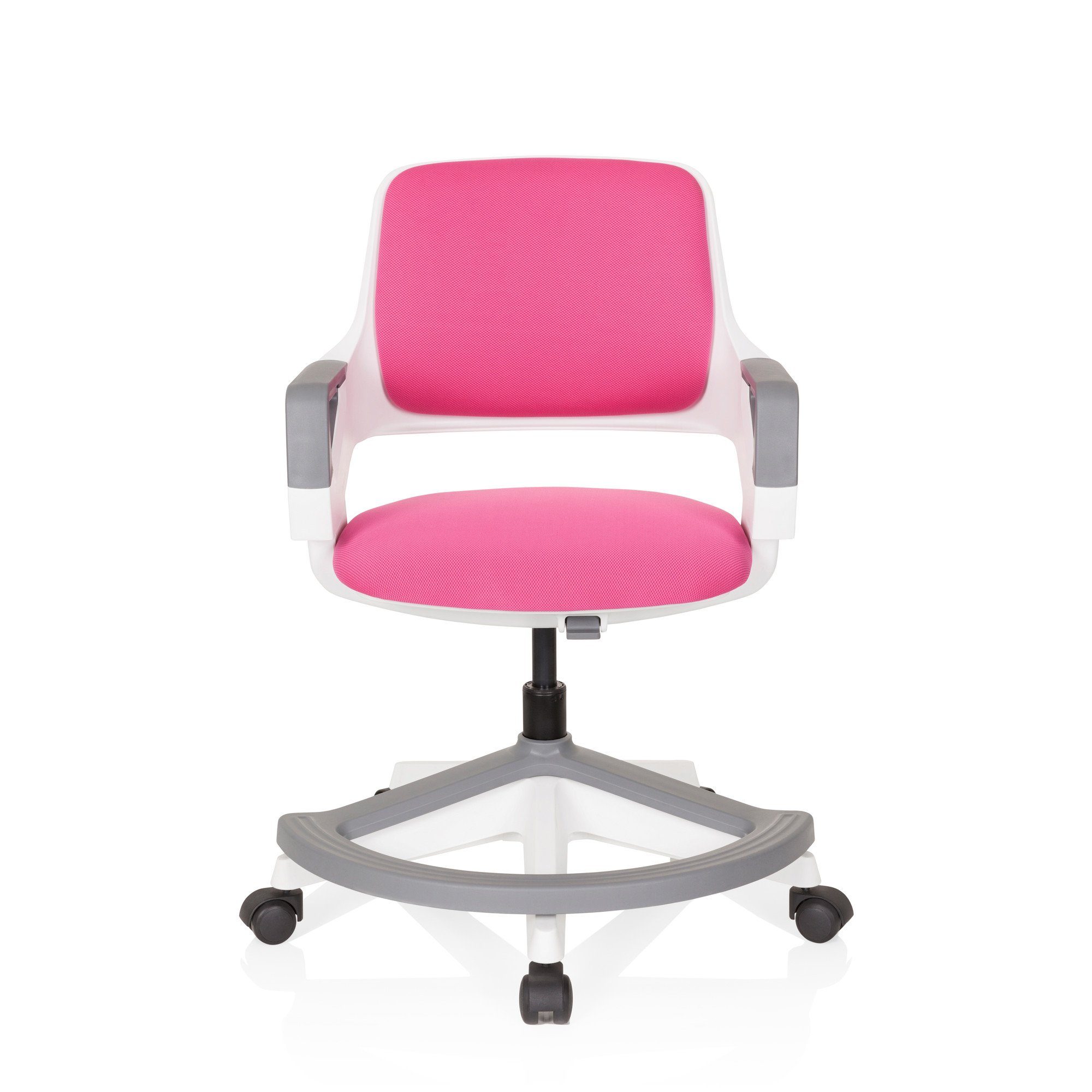 hjh OFFICE Drehstuhl Kinderdrehstuhl KID FLEX Stoff mit Armlehnen (1 St), mitwachsend, ergonomisch Pink
