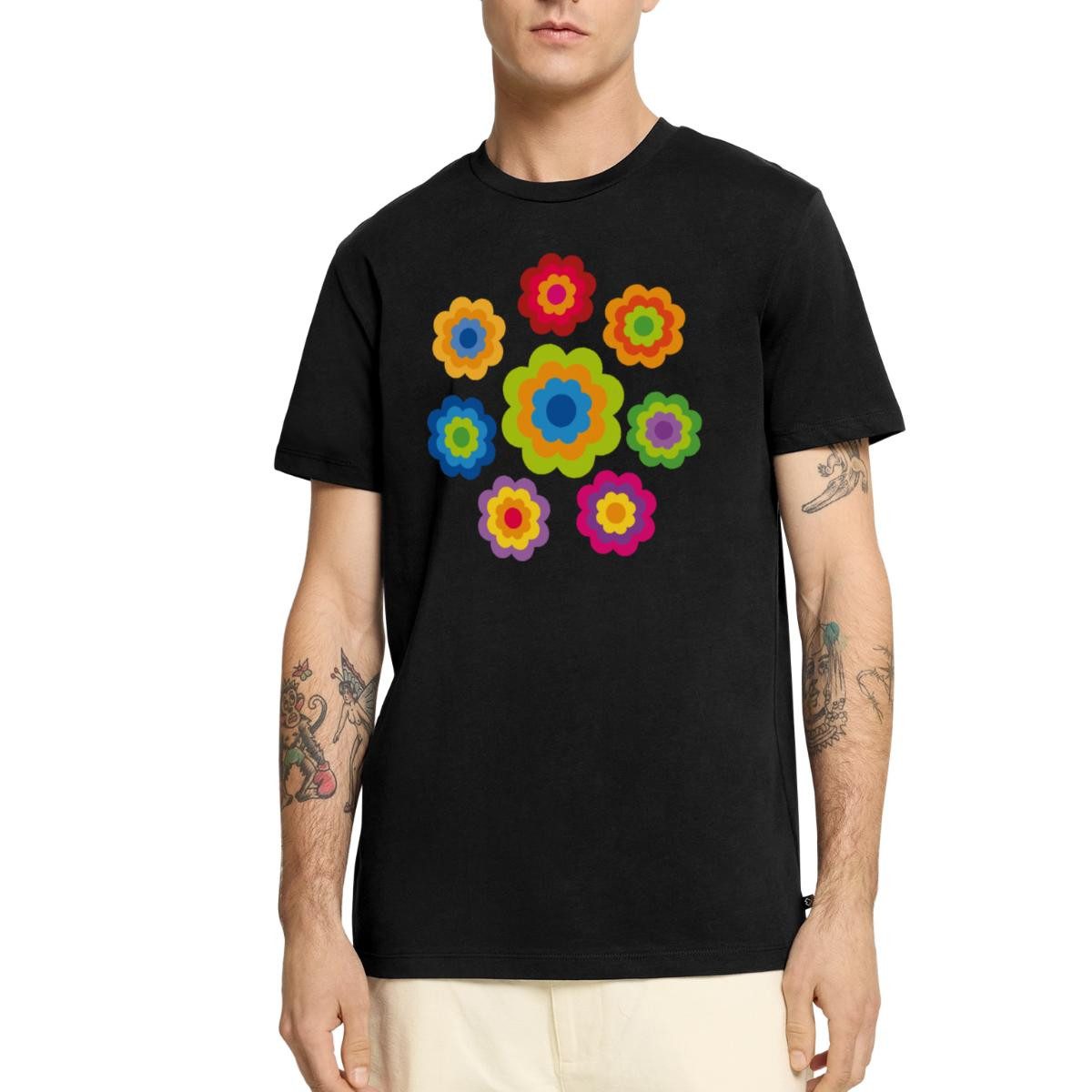 Spreadshirt T-Shirt 70er Jahre Hippie Flower günstig online kaufen