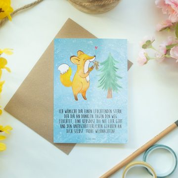 Mr. & Mrs. Panda Grußkarte Fuchs Weihnachtsbaum - Eisblau - Geschenk, Glückwunschkarte, Heiliga, Einzigartige Motive