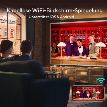 AKIYO WiFi Bluetooth 1080P Unterstützung Heimkino Portabler Projektor (120 lm, 1280*720 px, Kompatibel mit iOS, Android, PC, PS5, Xbox, Firestick)