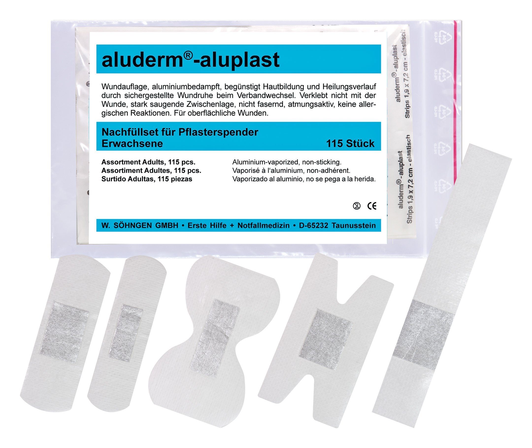 Söhngen Erste-Hilfe-Set, Nachfüllset komplett zu aluderm-aluplast