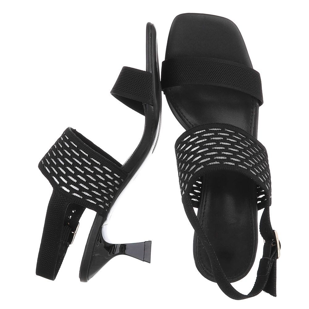 Ital-Design Damen Sandale mit Absatz und Fersenriemen Sandalette (91742691) Pfennig-/Stilettoabsatz Sandalen & Sandaletten in Schwarz