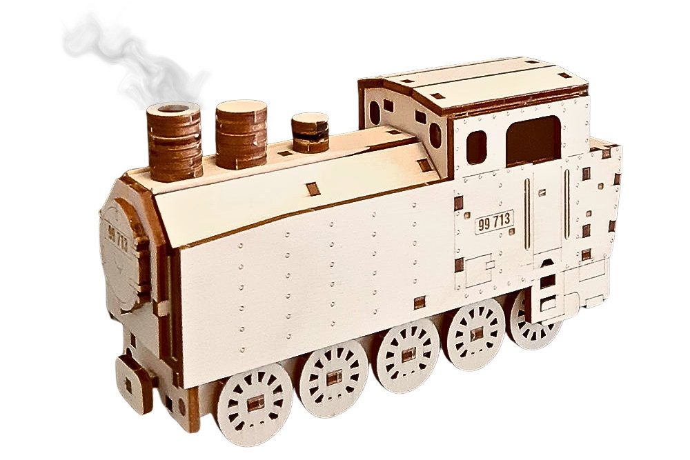 DeColibri Kreativset Räucherhaus Holz Bastelset Basteln Weihnachten Eisenbahn Lokomotive, (Bastelset), Made in Germany, aus Holz, bemalbar