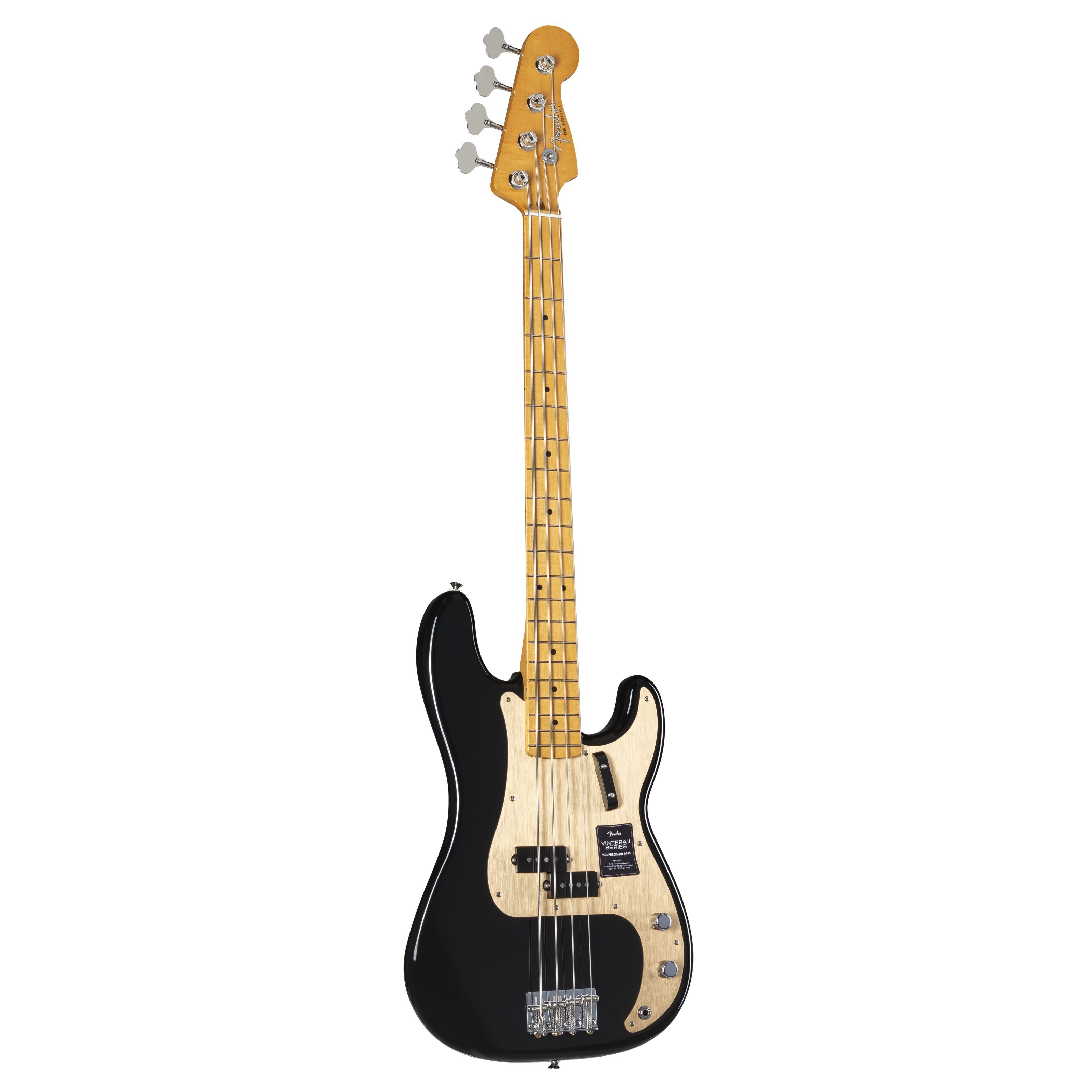 Fender E-Bass, E-Bässe, 4-Saiter E-Bässe, Vintera II '50s Precision Bass MN Black - E-Bass