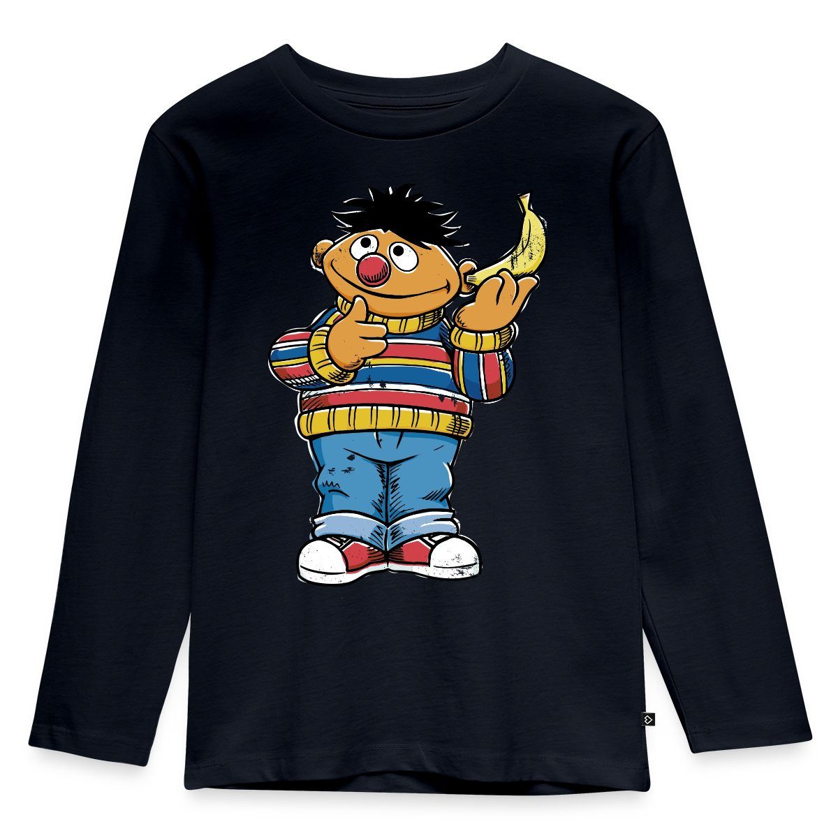 T-Shirt Sesamstraße Ernie am Bananentelefon Kinder Premium Langarmshirt