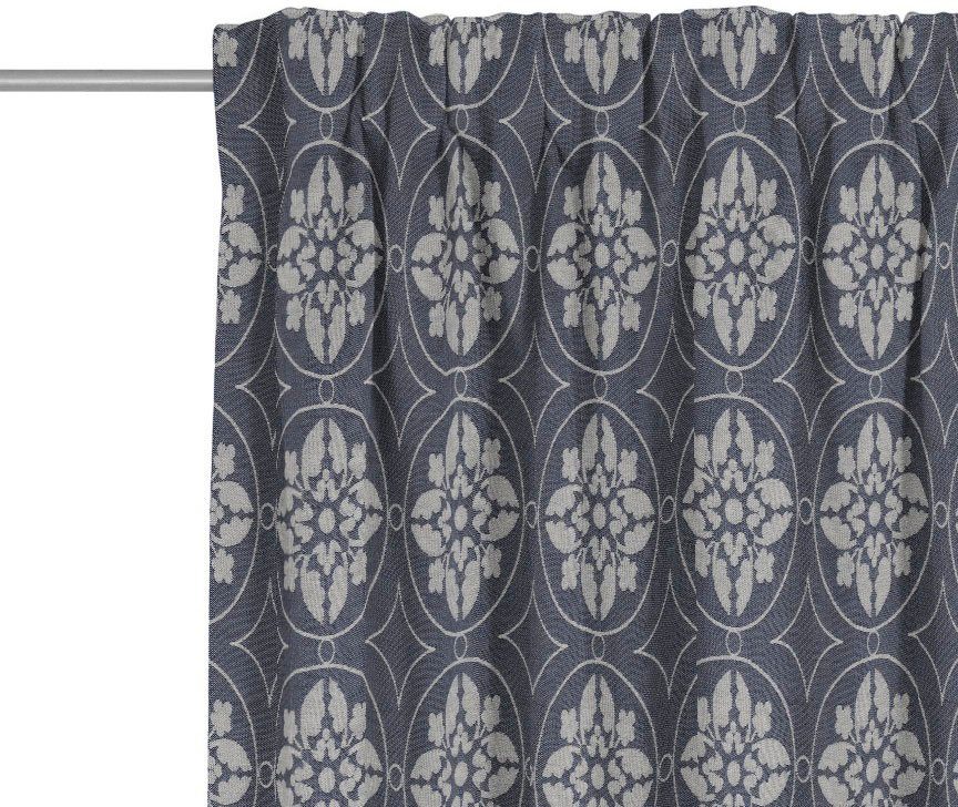 Vorhang Romantic Puligny, (1 St), Bio-Baumwolle dunkelblau blickdicht, nachhaltig Adam, Multifunktionsband Jacquard, aus