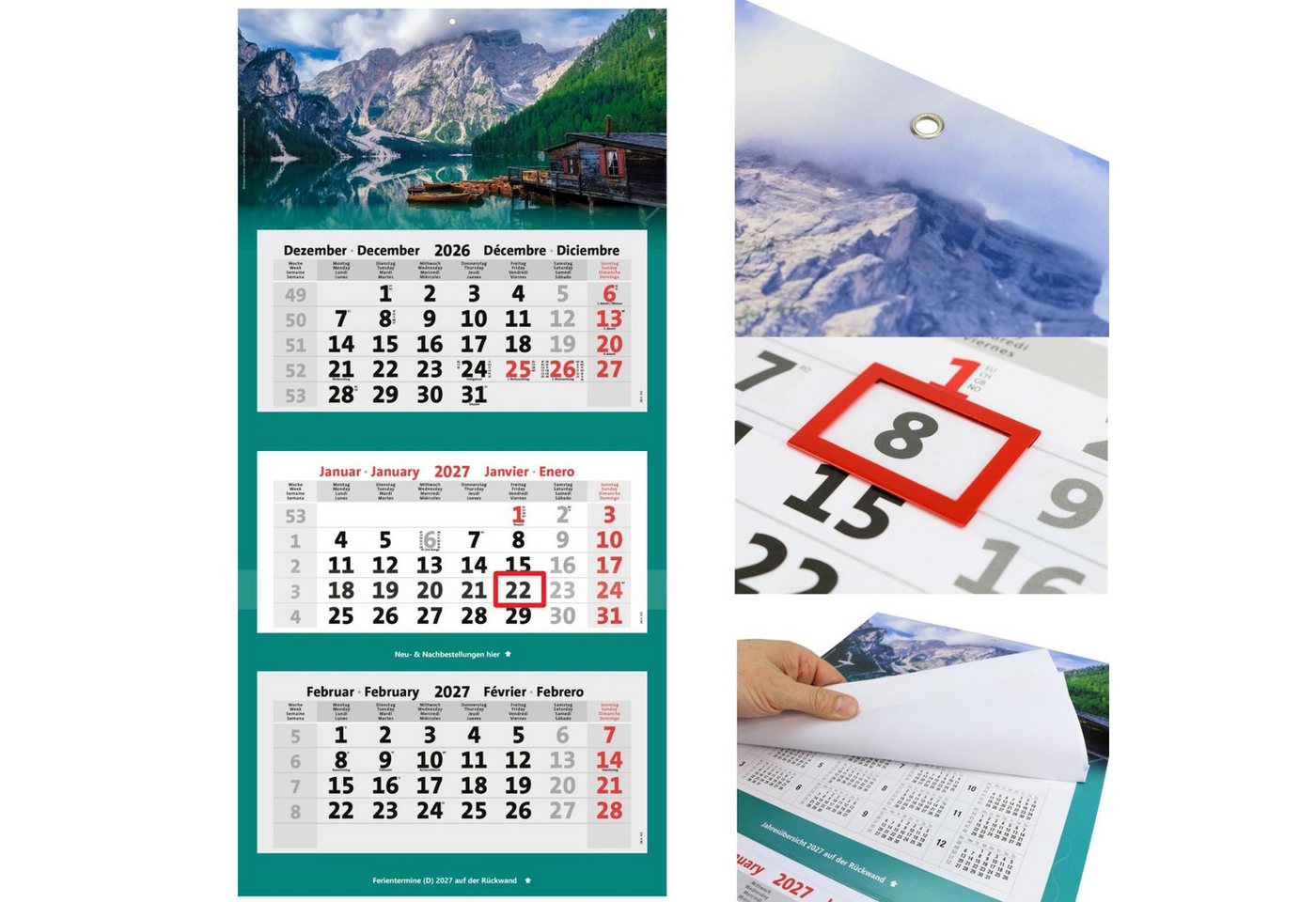 Anschütz Wandkalender Bildkalender 3-Monatskalender 2027