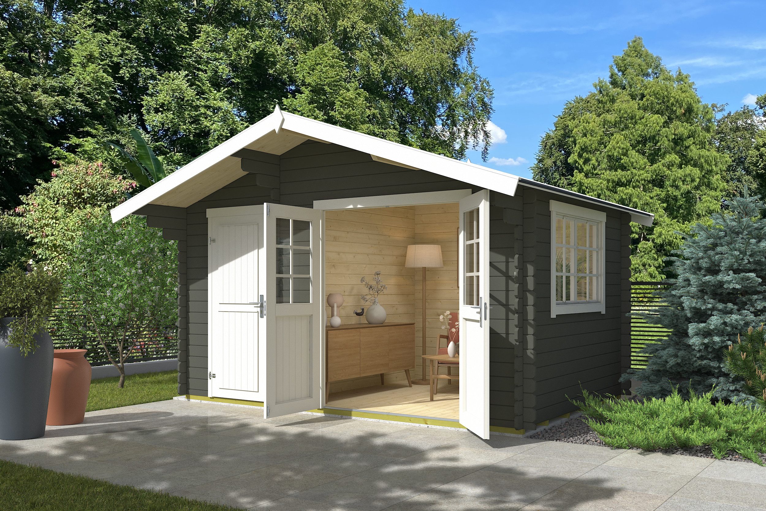 Nordic Holz Gartenhaus 2-Raum Haus Keila 28, BxT: 426,6x340 cm