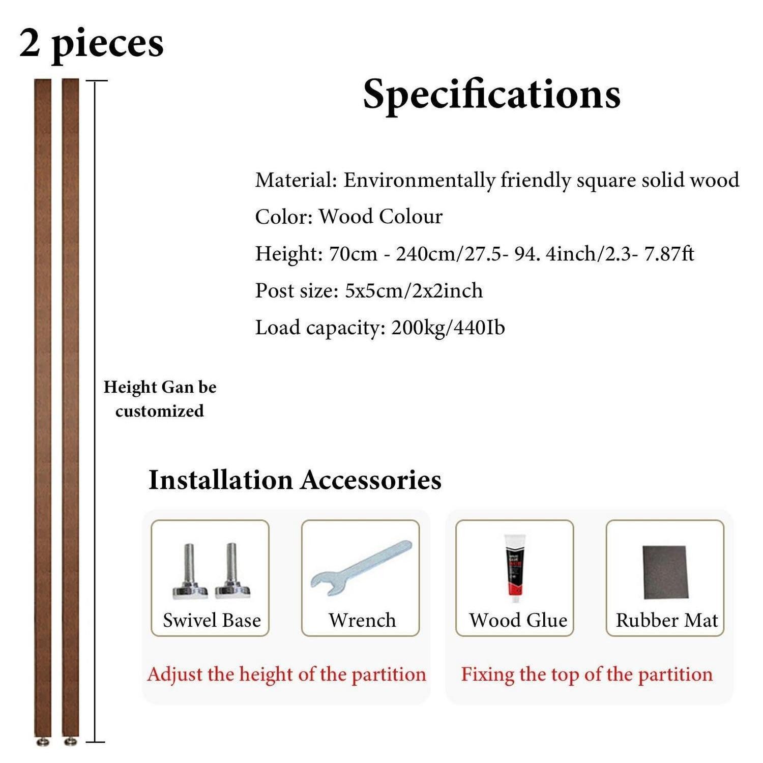 LuxusKollektion Paravent Raumteiler Paravent Holzlatten 150cm (2 St)