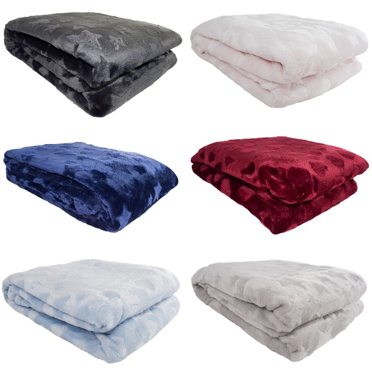 Wohndecke Couchdecke mit Herzen/Sternen 150 x 200 cm Flanell Wohndecke, Marabellas Shop, verschiedene Farben