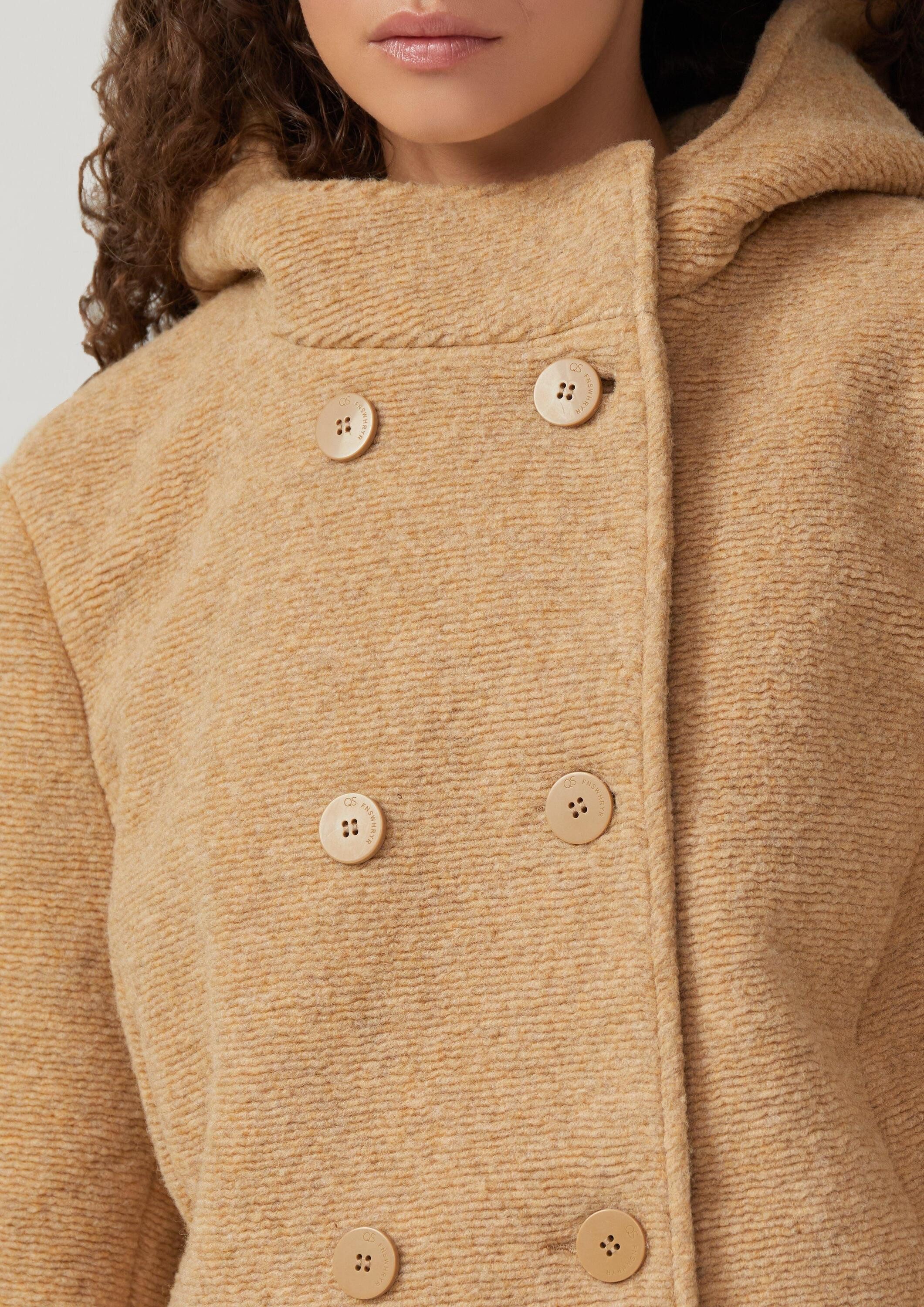 QS Funktionsjacke Outdoor-Jacke Kurzmantel in Wolloptik