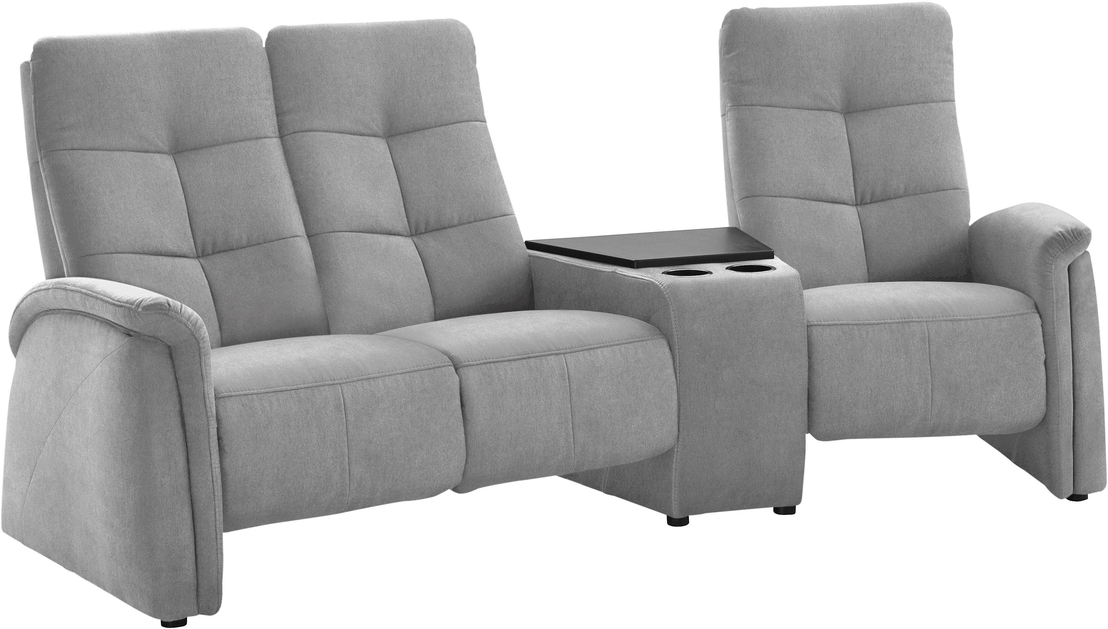 exxpo - sofa fashion 3-Sitzer Tivoli, Kinosofa mit Relaxfunktion, mit Ablagetisch und Stauraum, bequem und komfortabel, hohe Rückenlehne