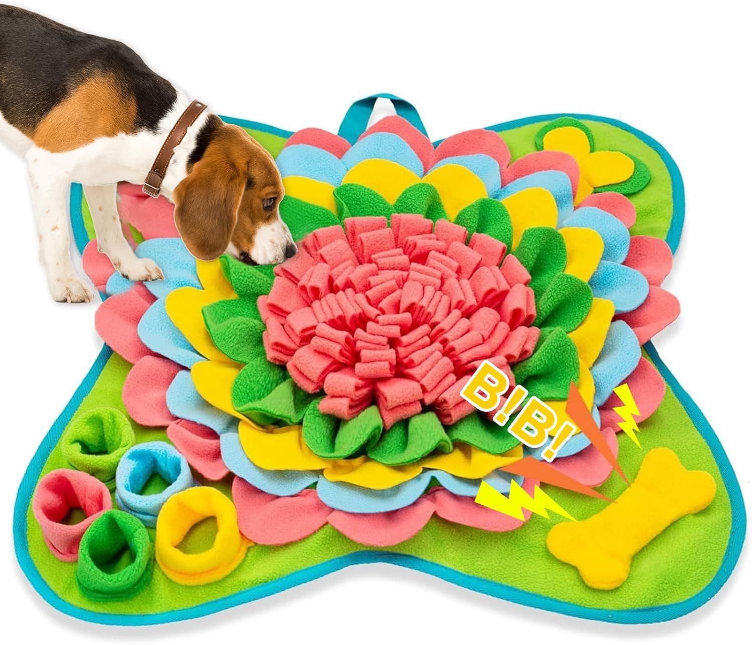 MOPUEA Schnüffelteppich Schnüffelmatte für Hunde Haustier Leckerlis Intelligent Spielzeug, Fütterungsmatte für kleinemittelgroße Rassen