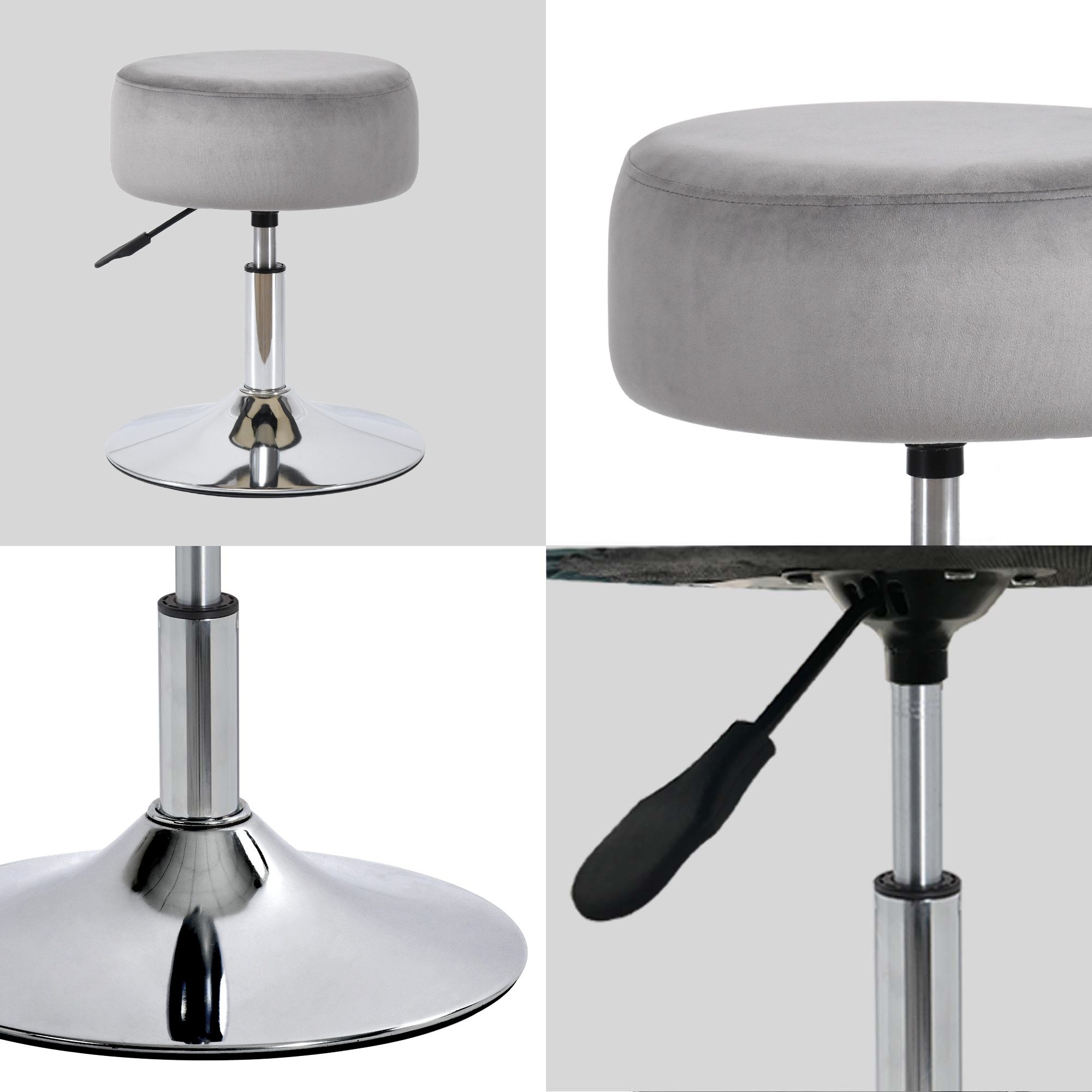 Duhome Hocker (428), Drehhocker Sitzhocker Rund Rollhocker Schminkhocker Hö günstig online kaufen