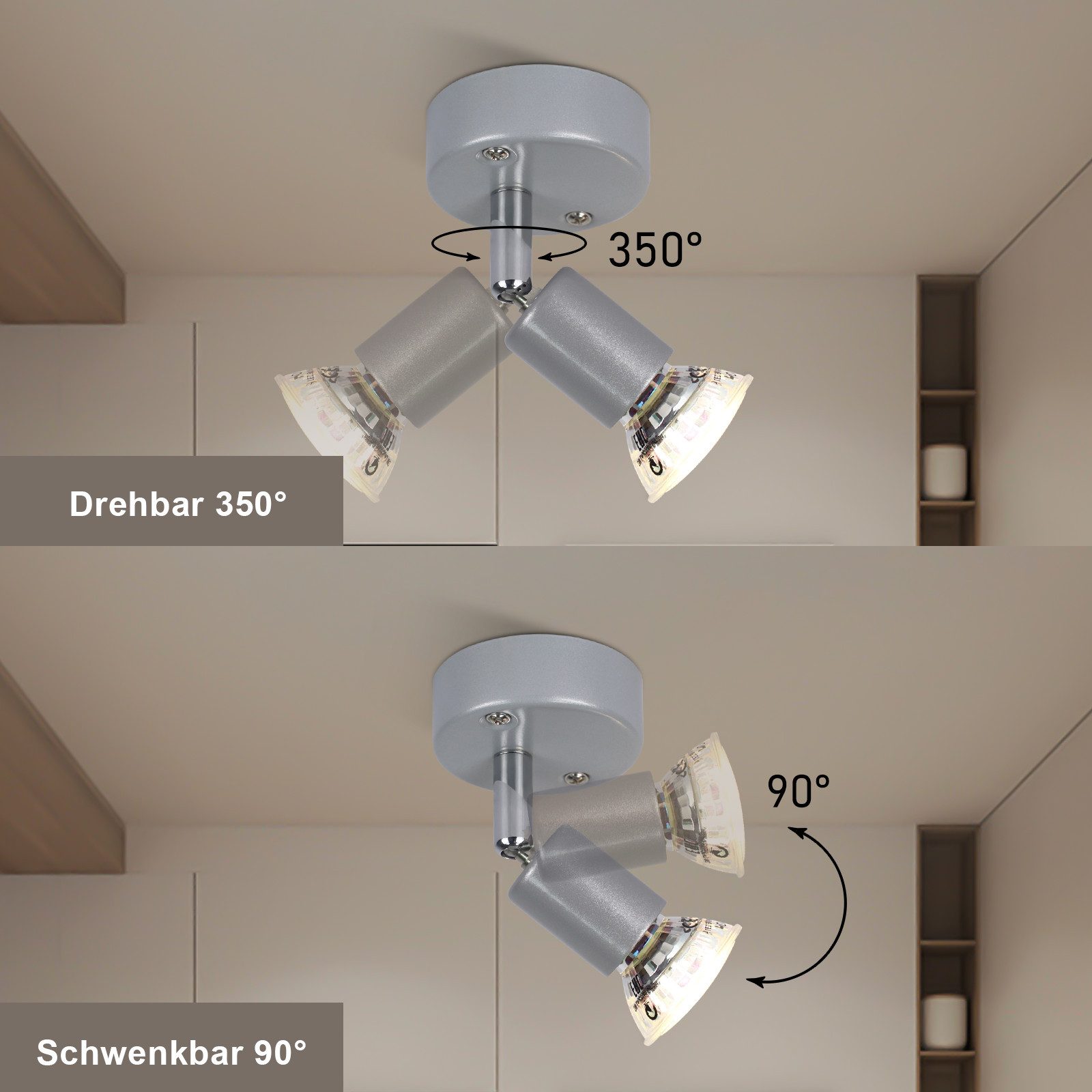 Nettlife LED Deckenstrahler Schwenkbar GU10 1/2/3/4 günstig online kaufen