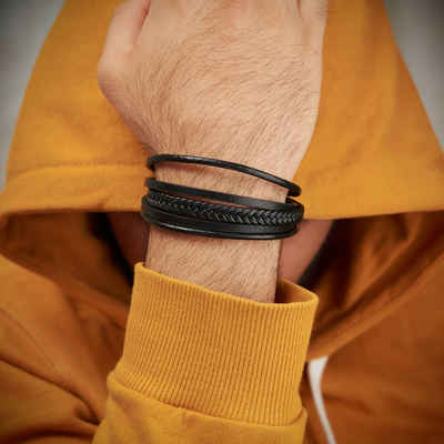 NAHLE Lederarmband Herren Leder Armband (1-tlg), aus Echtleder - mit Magnetverschluss für ein sicheres verschließen