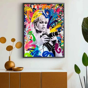 DOTCOMCANVAS® Leinwandbild JUST A PICTURE, Leinwandbild JUST A PICTURE Brigitte Bardot Pop Art Portrait Wandbild