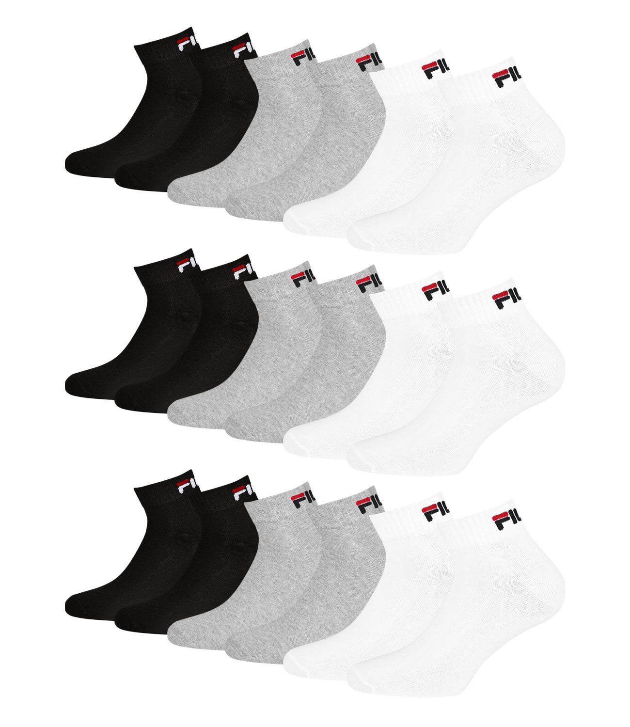 Fila Sportsocken Quarter Socken (9-Paar) mit weichem Rippbündchen 700 classic
