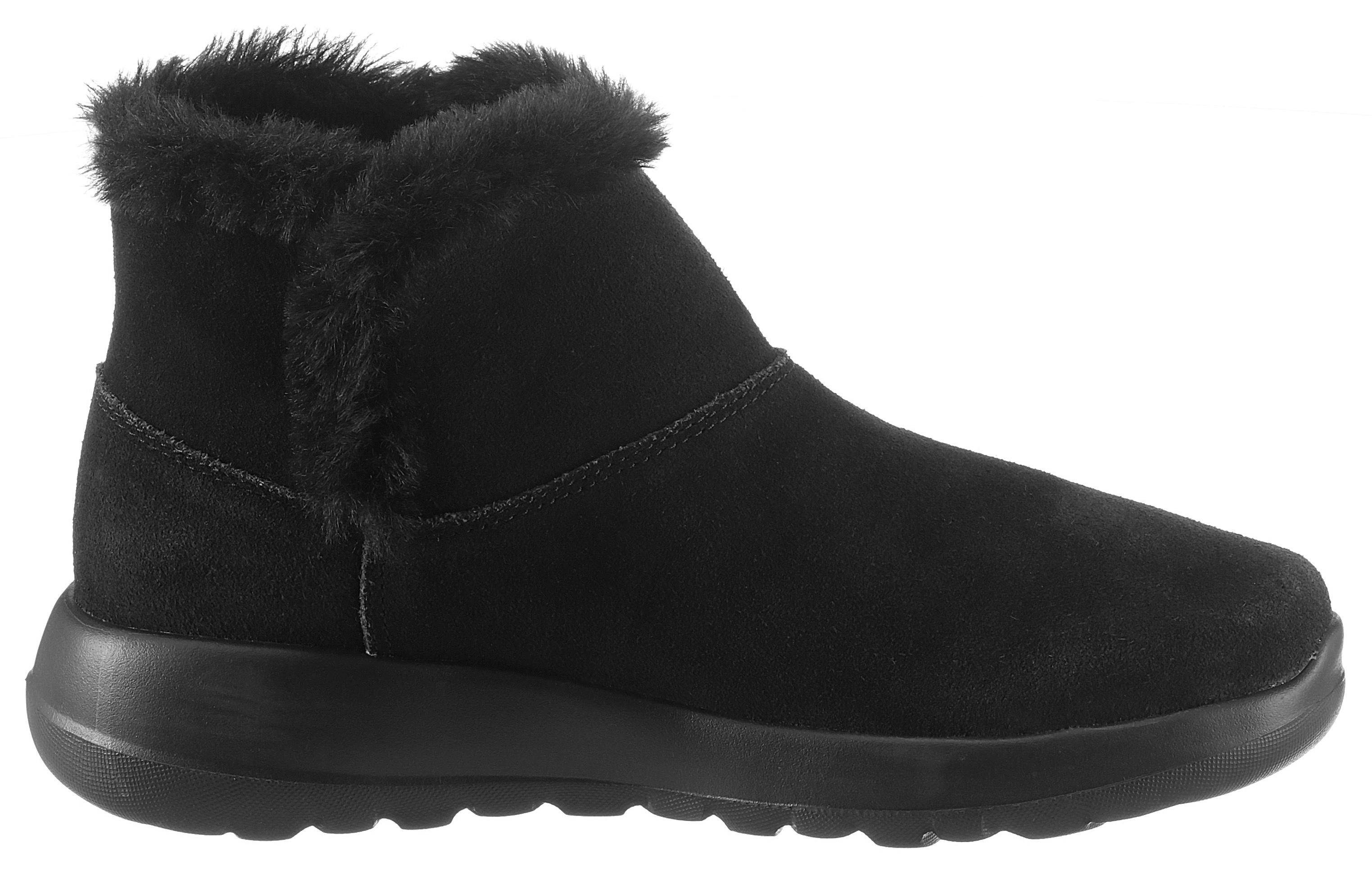 Black Joy Skechers Go Bundle / Schwarz BBK Up Fellimitat-Besatz mit On Suede - the - Winterboots