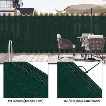 Woltu Blende, Zaunblende sichtschutz, aus 180 g/m² HDPE mit Kabelbindern