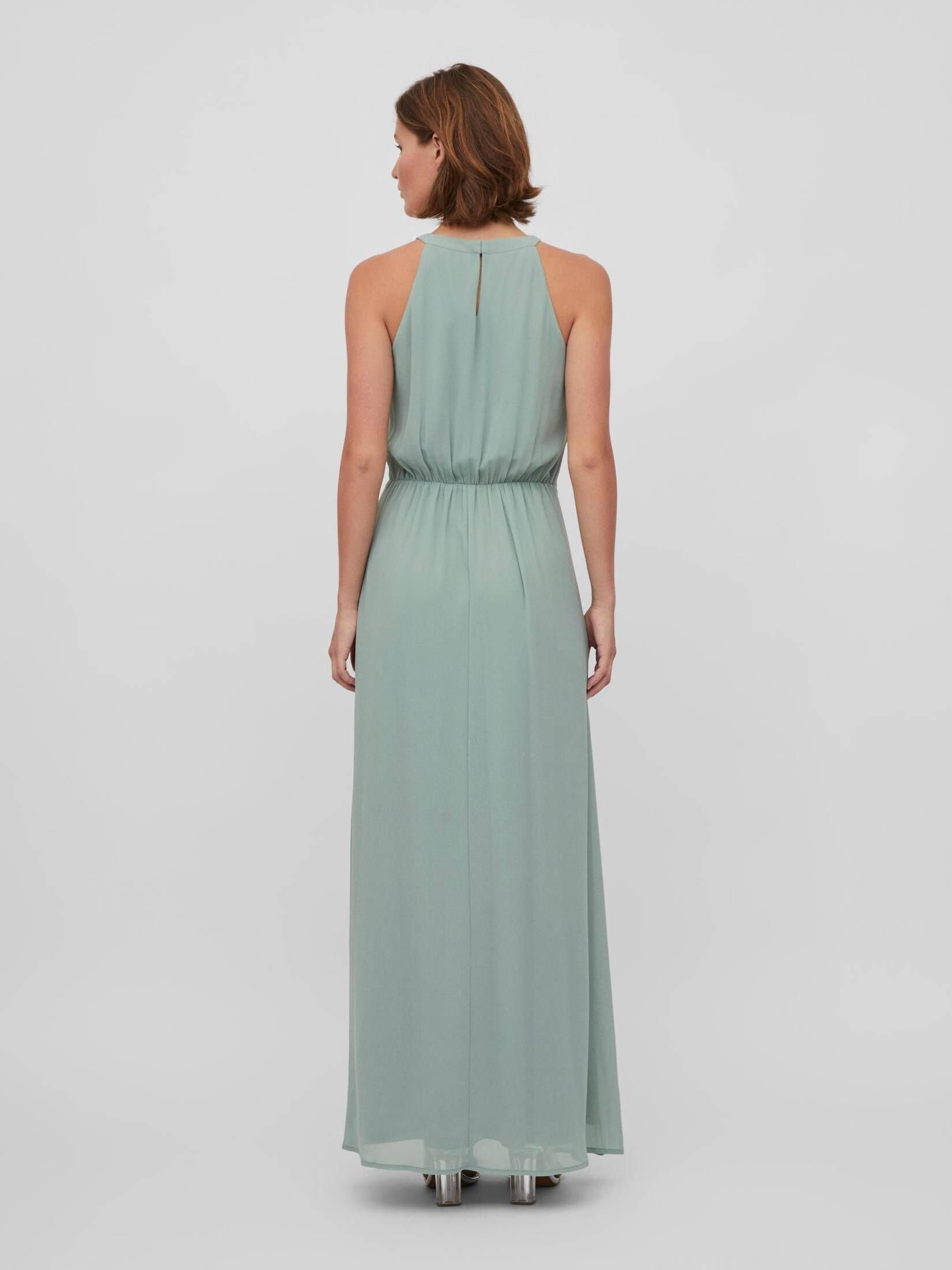 grün Neckholderkleid Damen DRESS (1-tlg) Abendkleid VIMILINA (43) HALTERNECK MAXI Vila