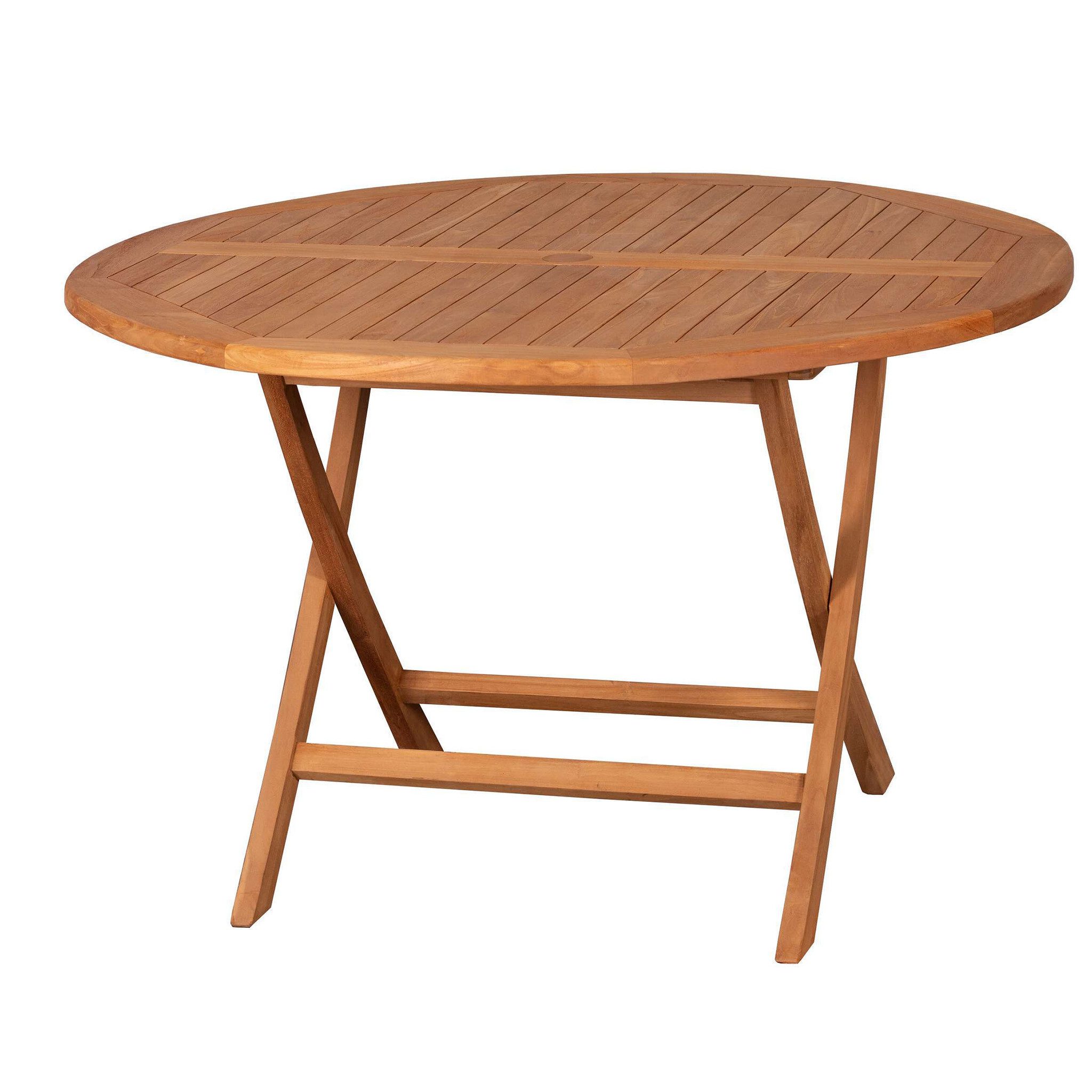 deVries Klapptisch deVries Teakholz-Gartentisch Woodie - ø 120 cm (1-St), feines Teakholz - platzsparend zusammenklappbar