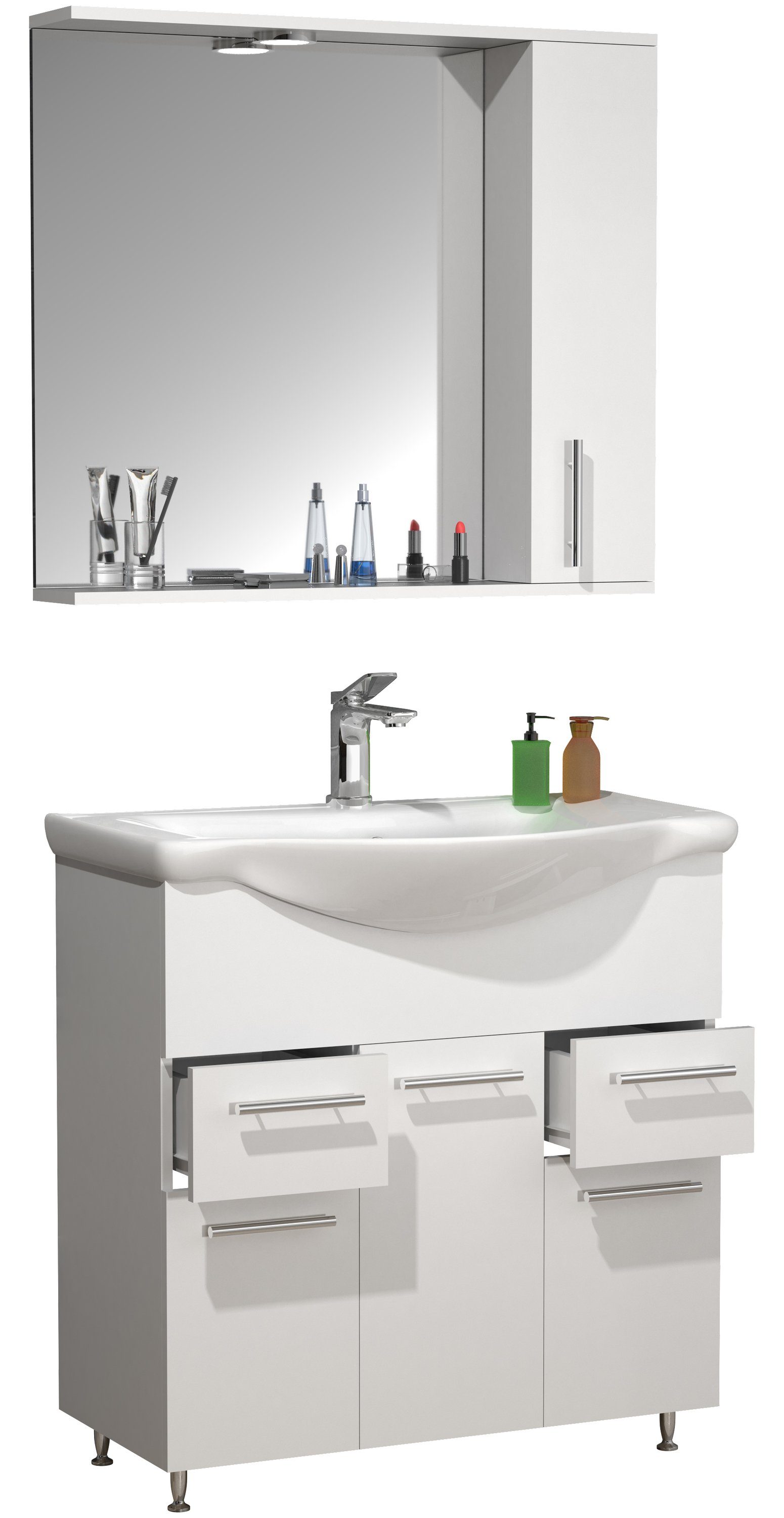 VCM Waschtisch 3-tlg. Waschplatz Waschtisch Schubladen Lisalo XL günstig online kaufen