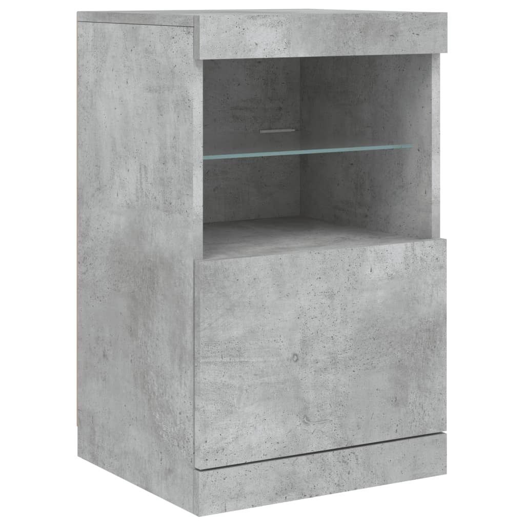 vidaXL Sideboard Sideboard mit LED-Leuchten Betongrau günstig online kaufen