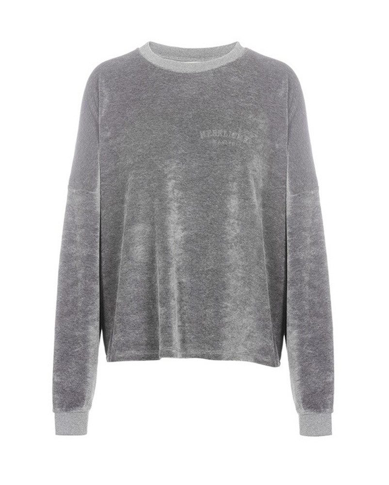 Herrlicher Rundhalspullover Smila Jersey Velour aus günstig online kaufen