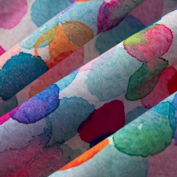 suebidou Midirock Mädchenrock mit farbigen Tupfen Allover Print Sommerrock elastischer Bund mit Kordel