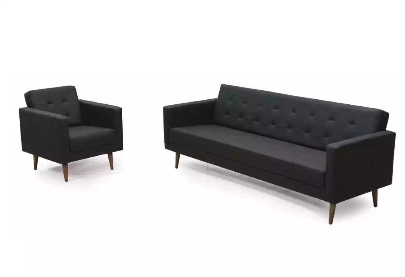 JVmoebel Sofa Komplette Sofagarnitur Sessel Dreisitzer Stil Möbel Arbeitszimmer 3+1, Made In Europe