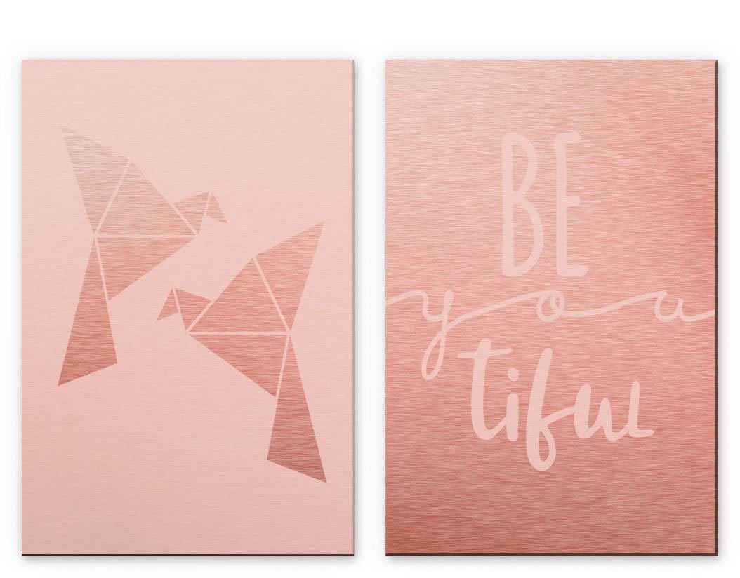 Wall-Art Mehrteilige Bilder Origami Vogel Be you tiful, (Set, 2 St)