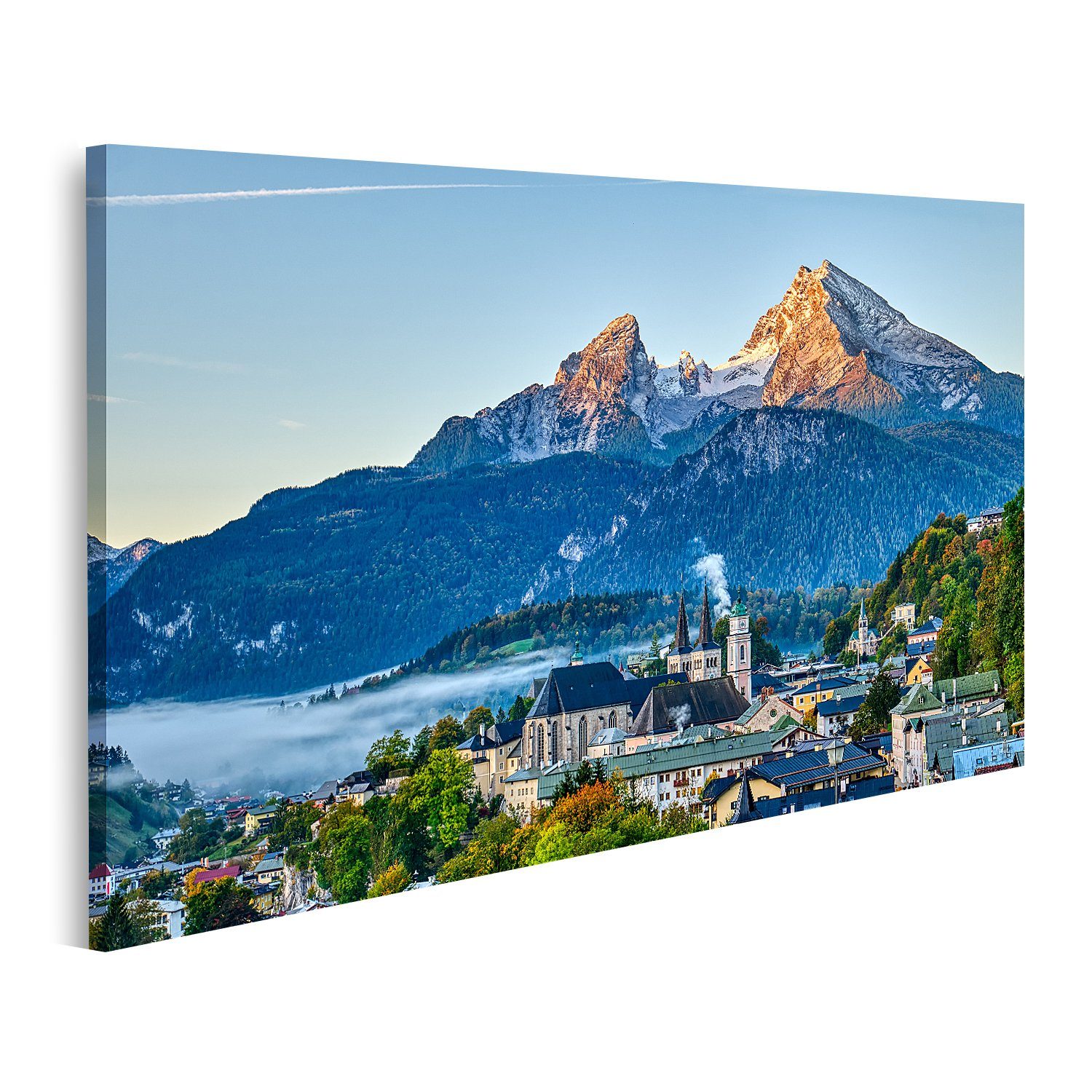islandburner Leinwandbild Bild auf Leinwand Berg Watzmann Stadt Berchtesgaden Berg Watzmann Stad