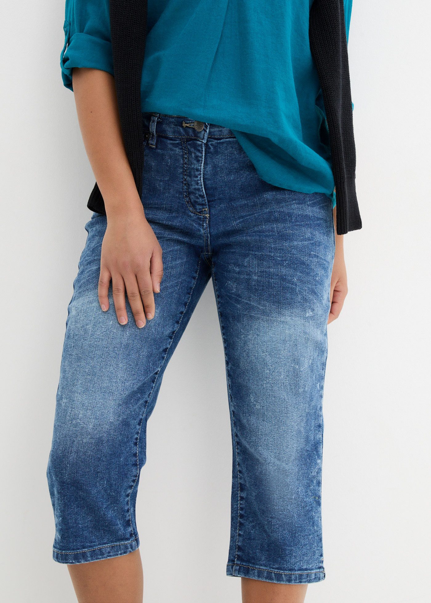 bonprix Caprijeans (1-tlg) figurformende Passform, Regular Fit, mit Komfort günstig online kaufen